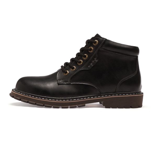 Vente chaude-chaussures d'hiver hommes bottes mode bottines en cuir fourrure chaude à l'intérieur de l'hiver forte bottes en caoutchouc antidérapantes chaussures de haute qualité