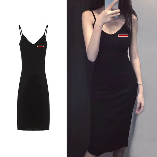 Venta caliente mujer vestidos casuales sin mangas con honda delgada verano para mujer vestido delgado diseñador mujeres camisetas largas S-2XL