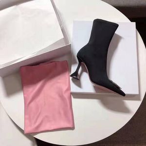 Hot Koop Vrouw Mode Amina Luxe Muaddi Begum Verfraaid Enkellaarzen Designer Nieuwe Release Zeldzame Catwalk Crystal Embellishment Schoenen