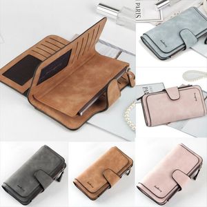 Hot koop vrouwen dame lederen trifold kaart portemonnee koppeling chequeboek handtas rits portemonnee kaart telefoon houder lange ontwerp lady mode portefeuilles