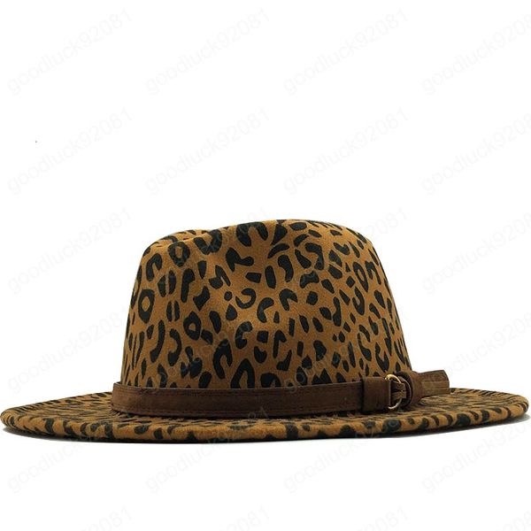 Offre spéciale femmes hommes laine Fedora chapeau avec ruban en cuir Gentleman élégant dame hiver automne large bord Jazz église Panama Sombrero casquette