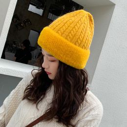 Hot Koop-Dames Beanie Hoeden Vrouwelijke Wol Casual Herfst Winter Gloednieuwe Dubbele Laag Dikke 2020 Gebreide Meisjes Skullies mutsen