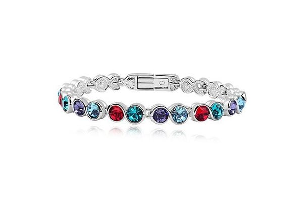 Offres spéciales Bracelets plaqués platine 18K cristal autrichien mode Costume fille/femmes Bracelet bijoux pour femmes en gros