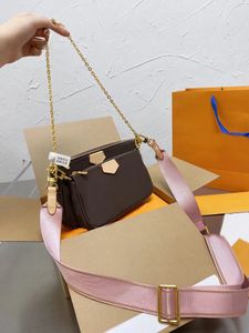 Hete verkoop 3 stks set tas ontwerper schoudertas heren vrouwen mode handtassen kleine crossbody portemonnee met kettingband