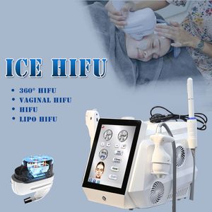 Ventas calientes 5 en 1 ICE HIFU Estiramiento facial eliminación de arrugas adelgazamiento del cuerpo Vaginal hifu estiramiento Equipo de belleza Aprobado por la CE