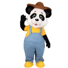 Ventes chaudes taille adulte noir panda géant costume de mascotte déguisement carnaval costume en peluche