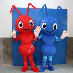 Ventes chaudes Fourmi Rouge et Bleu Mascotte Costume Top Cartoon Anime thème personnage Carnaval Unisexe Adultes Taille Noël Fête D'anniversaire En Plein Air Outfit Costume