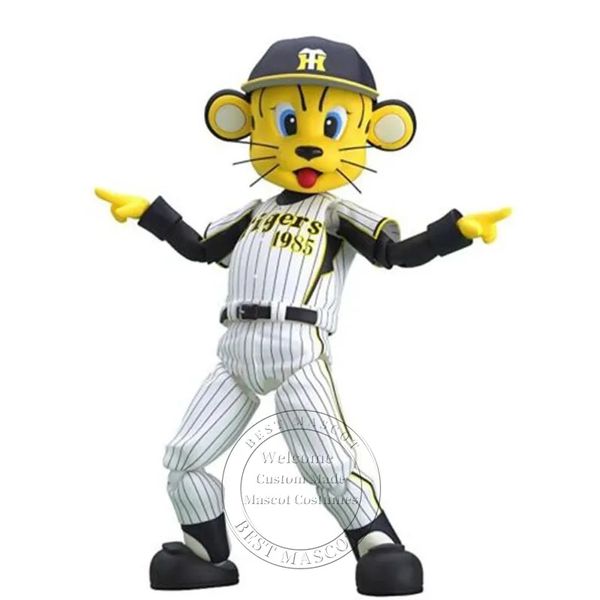 Gran oferta, disfraz de mascota de tigre de béisbol, mascota de escuela secundaria, tema de dibujos animados, vestido elegante