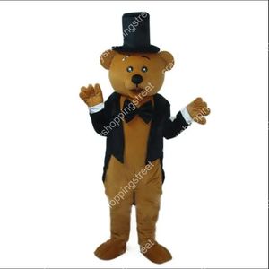 Offres spéciales Costume de mascotte ours en noir, tenue de personnage de dessin animé, Halloween, noël, robe de soirée fantaisie, taille adulte, anniversaire, tenue d'extérieur