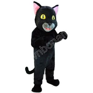 Hot Sales Black Cat Mascot Costuums Catoon Character Outfit Pak Xmas Outdoor Party Outfit Adult Grootte Promotionele advertentiekleding