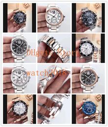 Hot Sales Zwarte Wijzerplaat Calibre De Diver W7100057 W7100015 W7100036 Stalen Armband 42mm Automatische Machines Mode Heren Luxe horloges