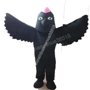 Ventes chaudes Black Eagle Mascot Costume Top Cartoon Anime Theme Character Carnival Unisexe Adults Size Christmas Birthday Party Outdoor Tiptid