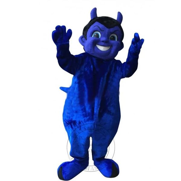 Gran oferta, disfraz de mascota del diablo azul, disfraz de carnaval, disfraz de felpa de Anime, vestido de fantasía