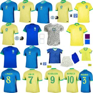 Ventes chaudes BRÉSILS 24/25 Copa America Cup maillots de football Camiseta de futbol PAQUETA RAPHINHA maillot de football maillot MARQUINHOS VINI JR RICHARLISON HOMMES ENFANTS NEYMAR