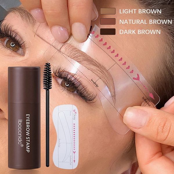 Ibcccndc inspirado kit de tintado de cejas potenciador de tratamientos de cejas sello Shaping Stencil Brush Powder Graphic Helper Contouring Stick Maquillaje a prueba de agua Tatuaje