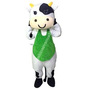 Ventes chaudes Dairy Cow Mascot Costume Top Cartoon Anime THEME CARNIVAL UNISEX ADULTES Taille de Noël Party Anniversaire Outdoor Tiptid