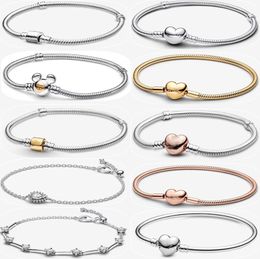 Hot sales Designer Armbanden voor vrouwen Kerstmis Nieuwjaar Vakantie Sieraden Cadeau DIY fit Pandoras Sparkling Pear Halo Chain Armband Set met originele doos Groothandel