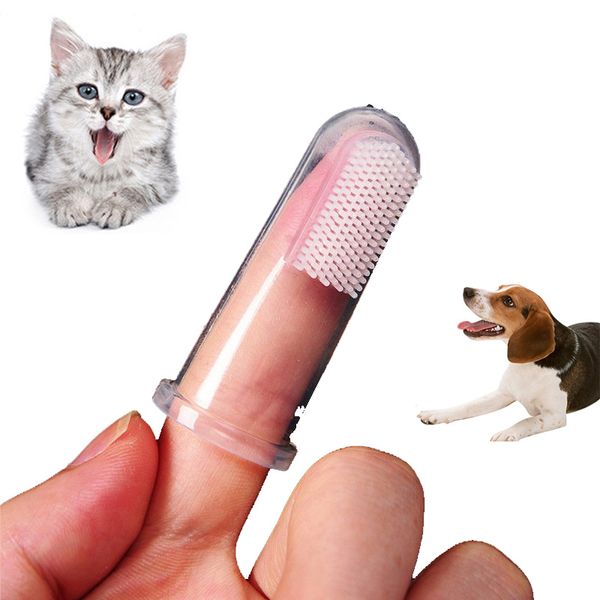 Offres spéciales chien chat fournitures de nettoyage doux animal de compagnie doigt brosse à dents Teddy brosse ajout mauvaise haleine soins des dents accessoires