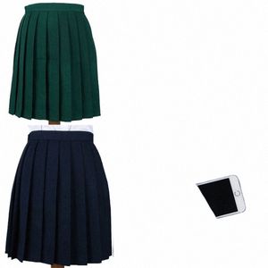 Ventes chaudes Harajuku Style Femmes Collège Solide Couleur Jupes plissées Couleur Bonbon Cosplay JK Uniforme Lolita Jupe Poche réglable c8RU #