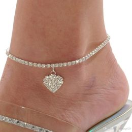 Offres spéciales coeur femmes chaîne cheville Bracelet de cheville Sexy pieds nus sandale pied de plage pour dame cadeau parfait