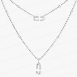 Ventes chaudes de haute qualité classique Messik série unique trois diamants coulissant collier asymétrique pour les femmes concepteur bijoux fête amoureux de mariage cadeau