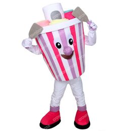 Hot Sales Ice Cream Mascot Costume Halloween Kerst Fancy Durk Cartoonfancy Dress Carnival Unisex volwassenen Outfit