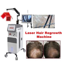 Offres spéciales LED lumière rouge laser 650nm repousse des cheveux Machine laser de croissance des cheveux avec analyseur de cheveux réparation de croissance plus rapide tiges de cheveux endommagées renforce l'élasticité des cheveux