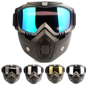 Detachable Goggles Mouth Filter Vintage Motorcycle Half Helmet for Men