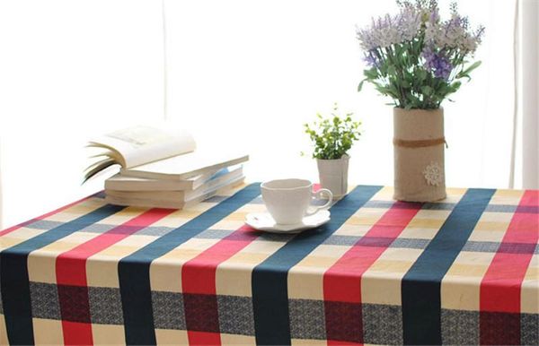 Ventes chaudes nappe en coton à carreaux méditerranéens feuille fraîche fleur mode maison hôtel drapé magasins d'usine style country américain