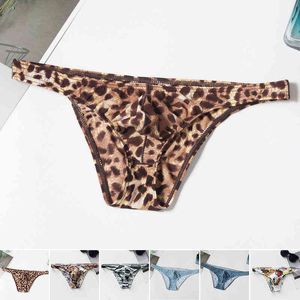 Ventas calientes Calzoncillos sexy para hombres Calzoncillos de cintura baja Ropa interior impresa para hombres Ropa interior de seda de hielo elástica suave Bragas deportivas para hombres Y220426