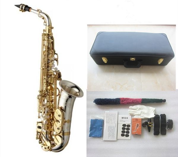 Tout nouveau Saxophone Alto WO37, clé en or nickelé, embout de saxophone plat professionnel Super Play B avec étui et accessoires