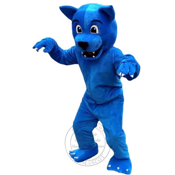 Gran oferta, nuevo disfraz de Mascota de pantera azul para adultos, vestido elegante con tema de dibujos animados, ropa publicitaria