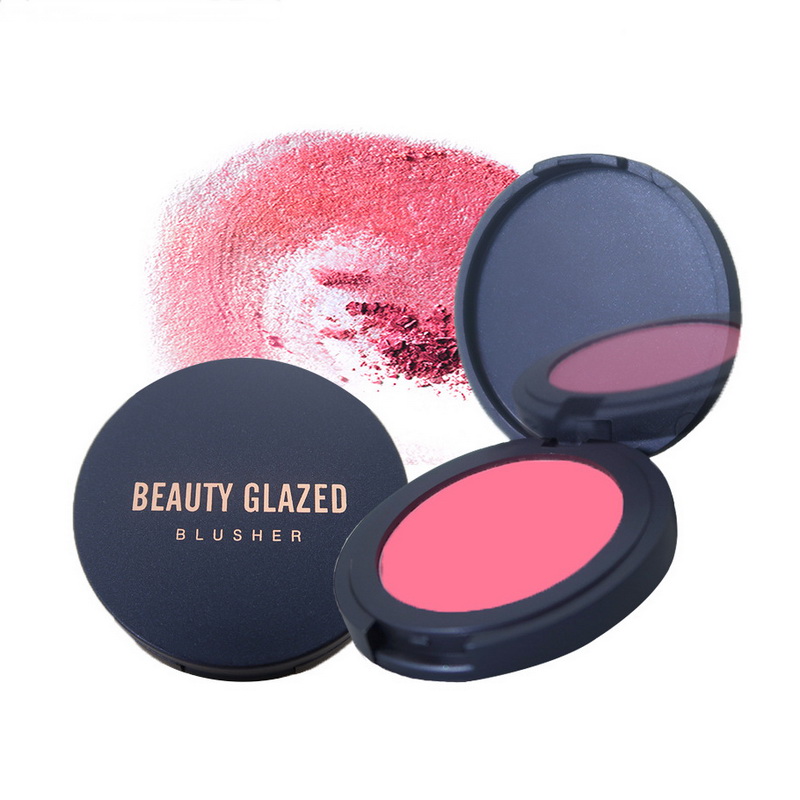 Beauty Glazed blush em maquiagem make over Pigment Powder Compact Mineral Face Pressionado Longa duração Fácil de usar Marca própria Blushes Maquiagem