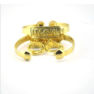 Offres spéciales nouvelle mode or massif GF bébé marque Bracelet lettre ma-fille bracelets avec chaîne anneau pour fille cadeau bijoux