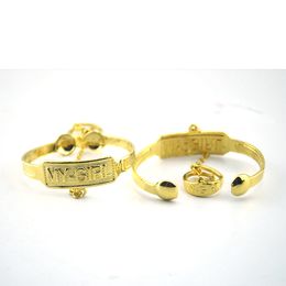 Offres spéciales nouvelle mode 9 k solide or jaune fin GF bébé Bracelet lettre ma-fille bracelets avec chaîne anneau fille cadeau bijoux
