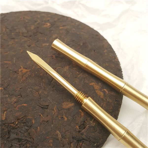 Ventes chaudes pur cuivre pu er thé aiguille pu erh puer thé couteau plateau thé boîte accessoires 1 pc Préférence