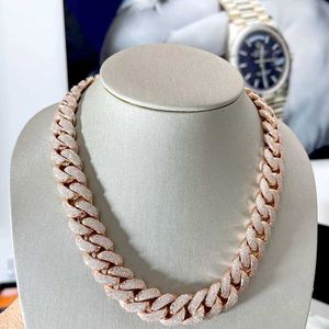 Gran oferta collar de plata 20mm plata/10k/14k/18k oro moissanita 4 filas triturado helado Vvs Miami cadena de eslabones cubanos