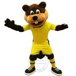 Hot Sales Sport Bever Mascot Kostuum Verjaardagsfeestje Cartoon thema fancy dress Pluche kostuum