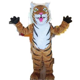 Hete verkoop gestreepte tijgermascotte kostuums cartoon thema fancy jurk middelbare school mascotte advertentie kleding