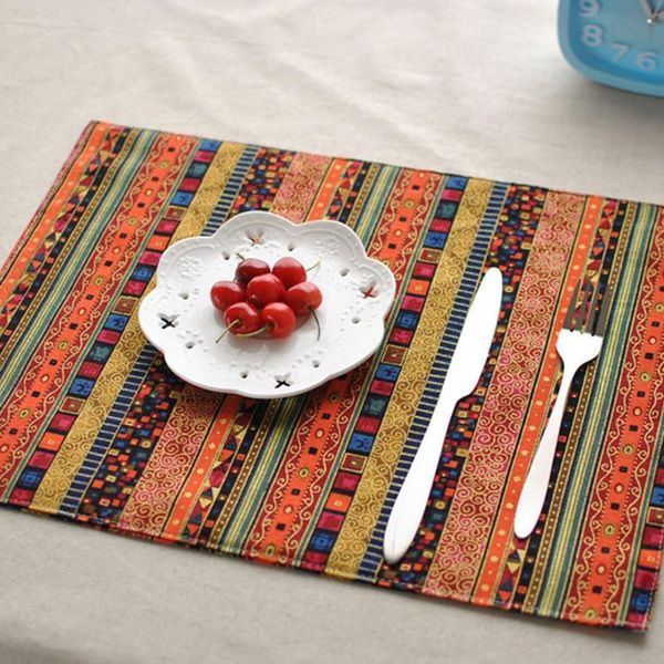 Ventes chaudes Tapis de table Tapis de vaisselle Tampons Qualité maison essentielle double pont tapis nappe style ethnique restaurant tapis