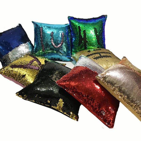 Housse de coussin à paillettes et perles bicolores, taie d'oreiller pour canapé, café, textile de maison, décoration, siège de chaise, offre spéciale