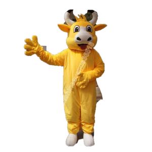 Ventes chaudes Costume De Mascotte De Vache Jaune Top Cartoon Anime thème personnage Carnaval Unisexe Adultes Taille De Noël Fête D'anniversaire En Plein Air Outfit Costume