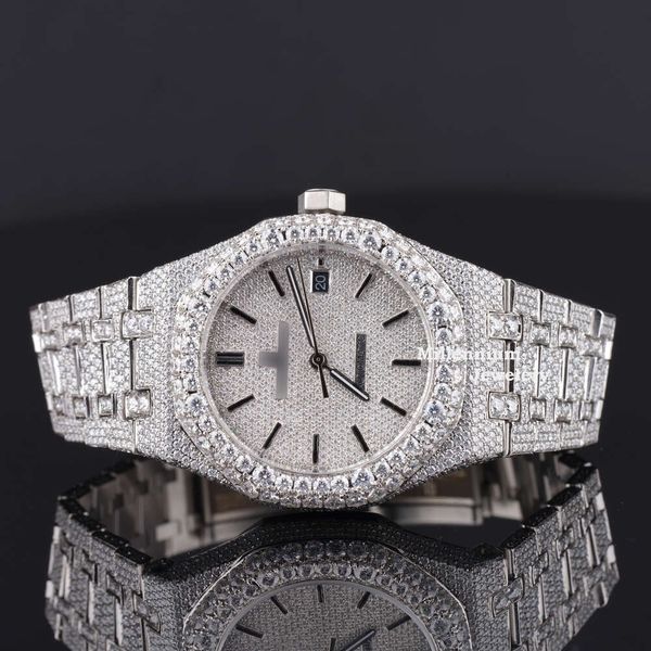 Venta caliente 2024 Moissanite Iced Out Watch con reloj de lujo digno de estilo moderno para hombre de ExportersRT5Y indios