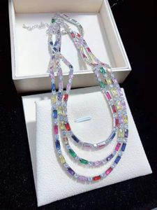 Heet verkoop 43 cm glanzende kleurrijke micro -inleg zirkon choker ketting mode sieraden