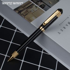 Venta caliente Bolígrafo negro barril soporte de rueda de oro bolígrafo MONTE MOUNT bolígrafos para escribir suministros de oficina