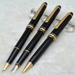 Venta caliente bolígrafo negro brillante/pluma estilográfica papelería de oficina bolígrafos de promoción para regalo de Año Nuevo con caja