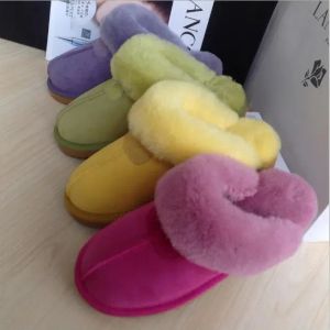 Heet verkoop Klassiek ontwerp AUS U5125 Warm houden slippers geitenhuid schapenvacht slippers Indoor douche Mop Slippers gratis overslag