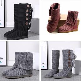 VENTE CHAUDE CONCEPTION CLASSIQUE AUSG FEMME BOTTES CARDI DE NEIGE 5819 FIL DE LAINE À TRICOTER GRANDES BOTTES COURTES POUR FEMMES GARDER LES BOTTES AU CHAUD avec carte de sac à poussière