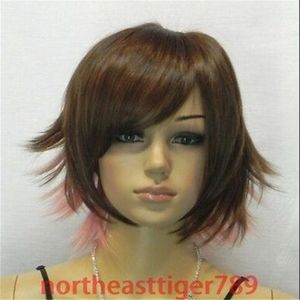 Peluca de pelo de mujer recta marrón claro corta sexy de moda de venta caliente