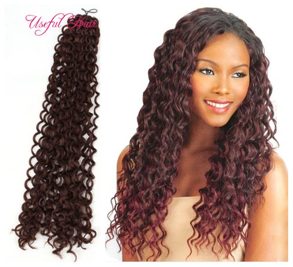 Vente chaude freetress crochet tresse synthétique tressage cheveux 20 pouces vague d'eau crochet extensions de cheveux bouclés, crochet tresses Pour marley tresses